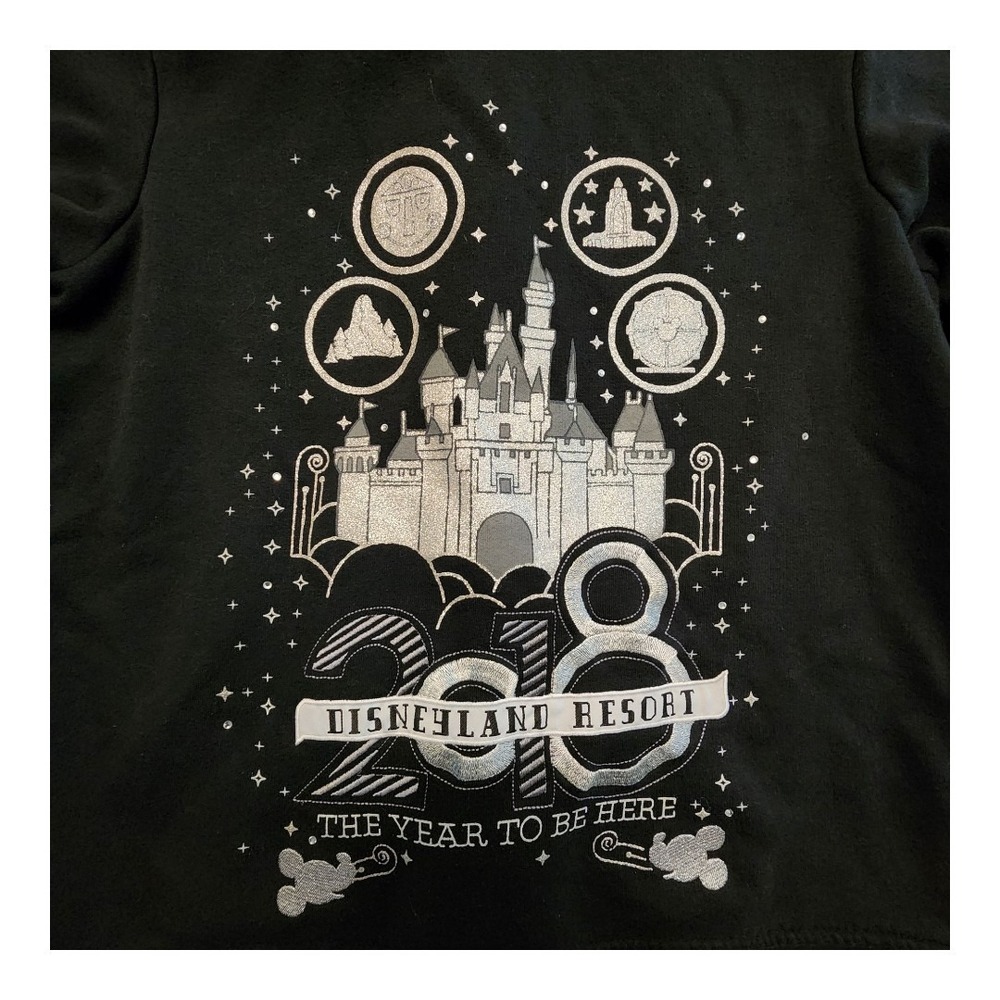 Walt Disney World Parks 2018 Black Hoodie Jacket Cinderella Castle Medium Pocket - Picture 7 of 7